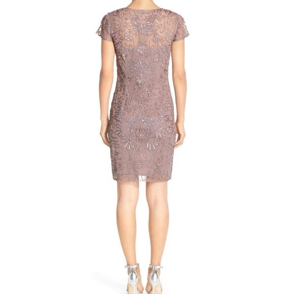 JS Collections Formal Embellished Soutache Sequin Dress 6 V-Neck Cocktail Mini - Picture 2 of 13
